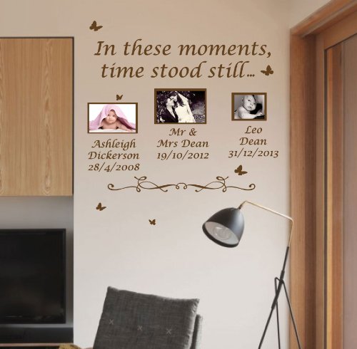Amazing Sticker Wandtattoo, Motiv englischsprachiges Zitat „In These Moments Time Stood Still“, schwarz, XL - 2