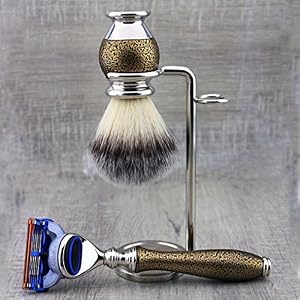 Haryali London 5 Edge Shaving Razor With Synthetic Badger Hair Brush, Stand and Alum Perfect Shaving Kit For Mens - Image 2