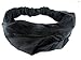 Plain Black Soft Fabric Extra Wide Headwrap/ Bandana Style Wide Stretchy Kylie Elastic Hair Headband
