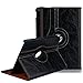 Produktbild iPad Pro 12.9 Zoll Case, elecfan®360 Degree Rotatable Business Stil PU Leder Tasche Schutzhülle Schale Smart Case mit Auto Schlaf / Wach Funktion und Standfunktion für Apple iPad Pro 12.9 Zoll Table (iPad Pro 12.9, Schwarz)