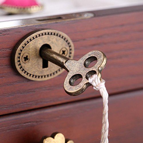 ROWLING Schmuckkasten Holz Schmuckkoffer schmuckschrank mit 5 Schubladen Schmuckkästchen Schatulle MG0160 (braun) - 3