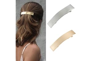 Prosy Vintage Kleine rechteckige Haarnadel Metall Geometrie Glatte Haarspangen Haarspange Haarschmuck Haarspangen für Frauen und Mädchen (Gold)