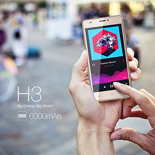 Cubot H3 4G Smartphone LTE Ohne Vertrag mit 6000mAh Super Akku,OTG Funktion,Fingerabdruck-Scanner,Dual RÃ¼ckkamera Dual SIM,Android 7.0,3GB RAM+32GM ROM,ACC Lautsprecher,Bluetooth 4.0/GPS/WiFi (Gold)