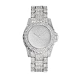 MJARTORIA Damen Analog Quarzuhr Silber Farbe Strass Glitzer Stahl Metallarmband Uhr Frauen Armbanduhr Geschenk