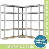 ✔️ 2625 kg Traglast: Jeder Einlegeböden hat eine maximale Traglast von 175 kg bei gleicher Lastenverteilung. Traversen geben den Böden zusätzliche Stabilität.