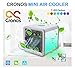 Produktbild CRONOS Mini Luftkühler Air Cooler Verdunstungsgerät Klimagerät Lufterfrischer USB Kühler - 3 Leistungsstufen - 7 Farben - 750ml - 26 x 21 x 20 cm - Mobiler Luftbefeuchter für Home Office Auto