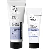 Deconstruct Cleanse & Hydrate Duo – Salicylic Acid Face Wash 100ml + Oil-Free Moisturizer 50g | For Oily, Acne-Prone & Combin
