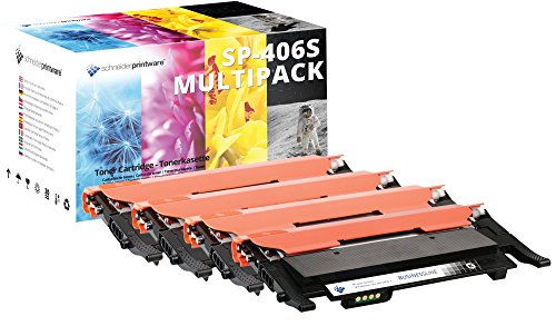 4 Schneider Printware Toner | 50% mehr Druckleistung | kompatibel zu CLT-P406C für Samsung Xpress C410W C460 C460W CLP-360 CLP-365 CLP-365W CLX-3300 CLX-3305 CLX-3305FN CLX-3305FW CLX-3305N CLX-3305W | Geprüft nach ISO-Norm 19798 |