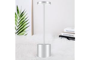bravzurg Lampara Escritorio LED Sin Cable, 5000mAh Lamparas de Mesa Recargable Portatil, Lámpara Inalambrica Bateria Recargables, Para Exterior, Mesita Noche, Jardin, Salon, Restaurante, Sobremesa