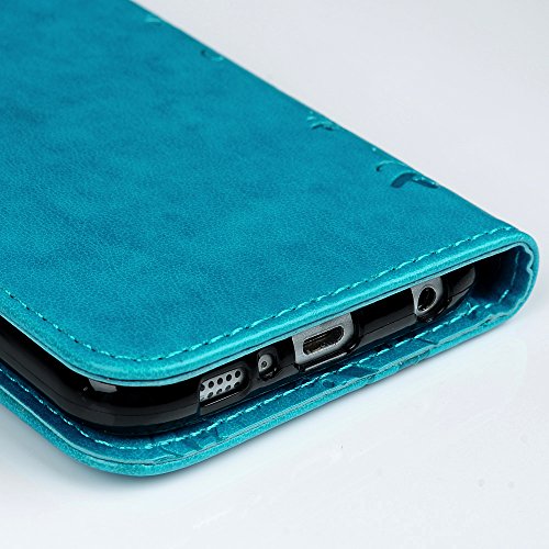 Funda Libro para Samsung Galaxy S6 de Cuero Impresi  n Con Tapa y Cartera Correa de mano - Mavis s Diary Carcasa PU Leather Con TPU Silicona Case Interna Suave Soporte Plegable Ranuras para Tarjetas y Billetera Cierre Magn  tico - Funda Hecho para Samsung Galaxy S6