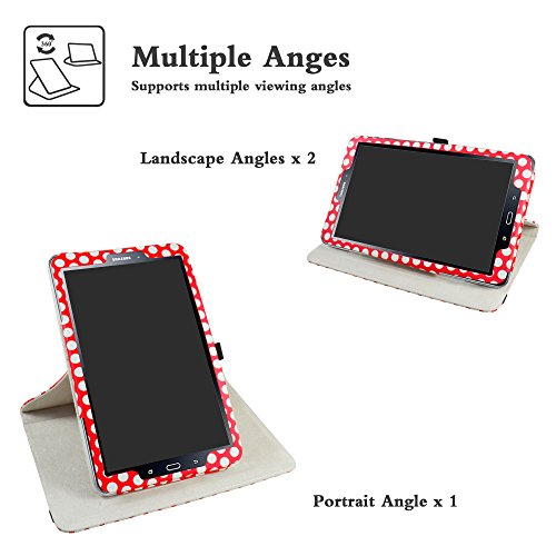 GALAXY TAB A 10.1 Drehbares hülle,Mama Mouth 360°ROTATION Drehbares Standfunktion hülle mit Schöne Muster für 10.1″ SAMSUNG GALAXY TAB A 10.1 T580N T585N Android Tablet,Rot - 4