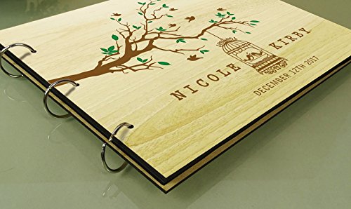 Foto Album Custom Scrapbook Personalisierte Holz Name Gravierte Braut & Bräutigam Beratung Buch - 3