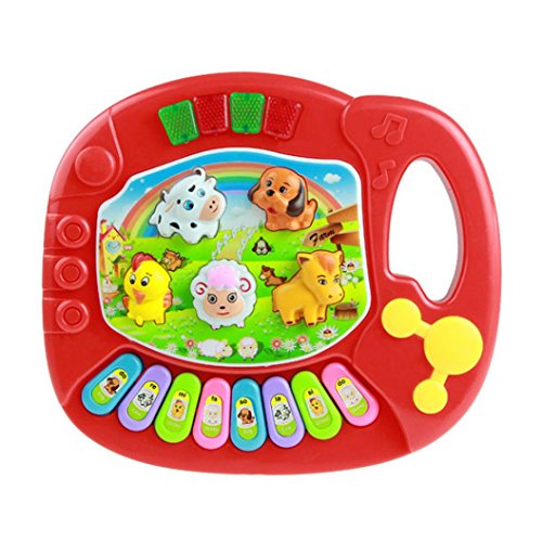 Tonsee® Baby Kids Musical Educational Animal Farm Piano Developmental Music Toy (Red)