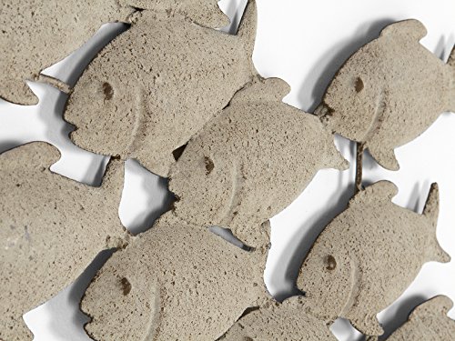 Wandbild, Wanddekoration Fischschwarm in silber aus Eisen, ca. 97 cm x 53 cm - 2