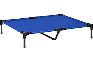 PawHut Portable Elevated Pet Bed to Raise Relax Area for Dogs and Cats with Metal Frame (Large)