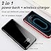 Produktbild Behavetw Kabelloses Ladegerät Power Bank Dual USB 2 in 1 Wireless & Wired Charger 8000 mAh Slim Portable Charging Pad Externer Akku Pack für iPhone X/8 Plus, Samsung S8 Plus und mehr, Schwarz , Free Size
