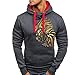 Produktbild SHINEHUA Herren Basic Kapuzenpullover, Pullover Hoodie Sweatshirt Sweater Pulli Winterjacke Männer Herbst Winter Zur Seite Fahren Oberseite gedruckt Sweatshirt Outwear Bluse(Dunkelgrau,XXXL)