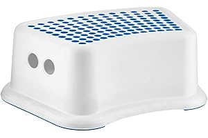 SAVEX Plastic Child Foot Step Stool Non-Slip Cover on Top For Children Practical Non-Slip Toilet Step, Multiuse Booster Step, Toddler Potty Training (Blue)