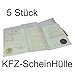 Produktbild 2-TECH 5er Pack KFZ-Schein Hülle/KFZ-Scheinhülle Schutzhülle/Etui aus hochwertigem PVC