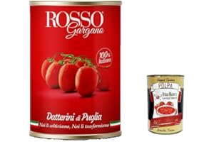 ‎ITALIAN GOURMET E.R. 48x Rosso Gargano pomodori Datterino di Puglia, Kirschtomaten von Apulia, Datteltomaten dosen 400g + Italian Gourmet polpa 400g