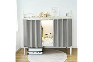 SIQITECHUK Bunk Bed Bottom Curtains Mid-Sleeper Tent Lightproof Cabin Canopy Screen Nets Blackout Canopy Dustproof Bedroom Frame Draperies Student Dormitory Privacy Protection (Grey, 2Pcs(1.35×2m))