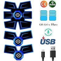 SCKAL Elettrostimolatore Muscolare EMS,ABS Trainer con Trasmissione Vocale Intelligente e Ricarica USB, Stimolatore Addominali per Addome/Braccio/Gambe/Waist/Glutei-Cintura Addominale Portatile