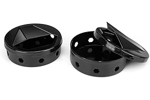 Onlyfire Mini Caja para Ahumar, Smoker Box para Barbacoa de Carbón y Gas, Negro,2 Piezas