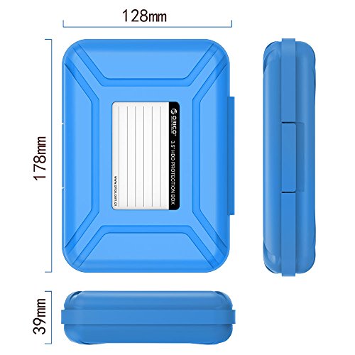 ORICO HDD Tasche 3.5 Zoll Wasserdichte Festplatten Schutzhülle Anti-Statik für HDD / SSD PHX35 in Blau - 8
