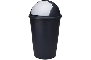 Spetebo XL soptunna med skjutdeckel svart - 50 l