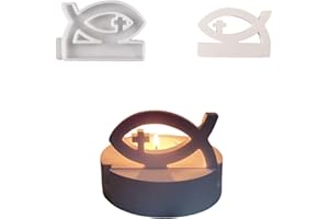 ‎HCHZSH123 Silikonformen Gießformen, Silikonform Kerzenhalter, DIY Kombination Gießform Kerzenhalter, Gipsformen zum Gießen (Einsatz - Fisch)