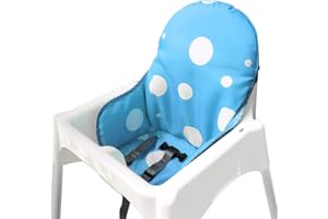 ZARPMA Cuscino Seggiolone coprisedili per Ikea Antilop,Lavabile per Bambini Pieghevole Ikea Childs Sedia coprisedili Ricoperto-Non Include Di Seggiolone E Cintura Di Sicurezza (Blu)
