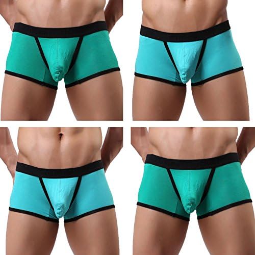 Axjzh Big U Convex Pouch Men's Underwear Cotton Breathable Boxer Shorts 4 Pcs, as Picture, XL