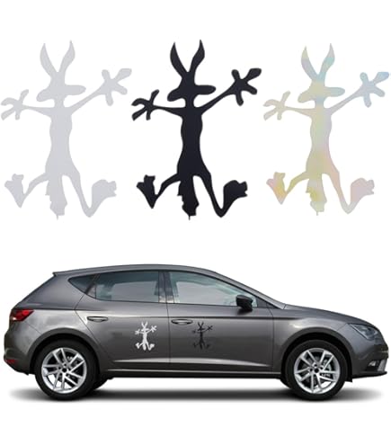 Adesivo Coyote In Vinile Per Auto - Sticker Decalcomania 28cm Nero Per Finestre E Superfici Lisce - Foto 5