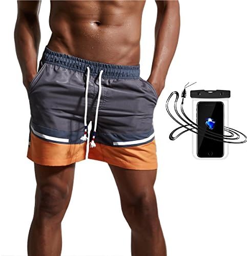 Men's Stripe Swim Trunks Quick Dry Casual Beach Shorts