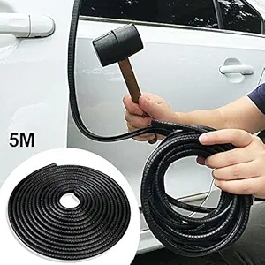 PRIKNIK Car U Shape Edge Trim Rubber Strip Seal Protector Car Door Edge Guards (16 ft/5 m) Universal for car (Black, 16 ft)