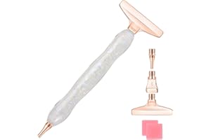 papasgix Diamond Painting Stylo 5D Diamond Painting Pen Set Tools Metal Drill Pen avec des têtes de stylo de remplacement en métal pour l'art de la peinture de diamant