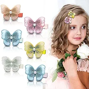 Sanas Girls Cute Butterfly Small Hair Pins - 6PC