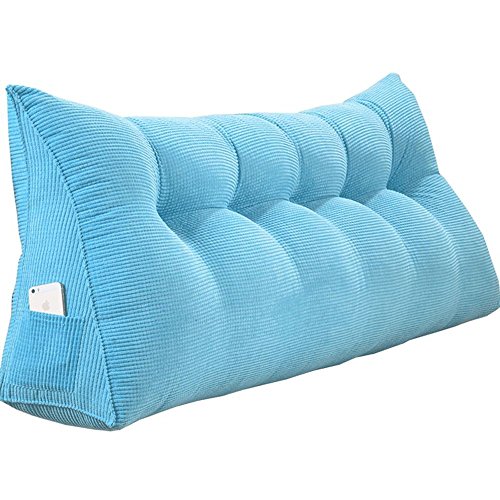 Preisvergleich Produktbild Einfache Große Schlafzimmer-Rückenlehne Nacht Bett Kissen Weiche Hülse Lesen Abnehmbare Kinder Erwachsene Doppel (Tiffany blau, 90*20*50cm)