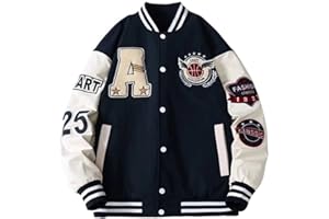 Yesgirl Veste de Baseball College Jacket Femme Homme Blouson Couple Unisexe Veste Vintage Mode Sport Jacket Varsity Vestes Manteau Automne