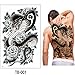 Price comparison product image 3Pcs-Full Arm Temporary tattoo waterproof cool grey black dragon mechanical tattoos 3D large size 48 * 17cm big tatto for men 3Pcs-