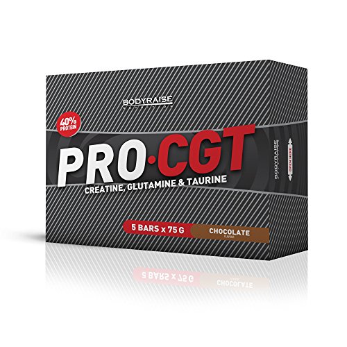 Bodyraise Pro.CGT Protein Bar 5x75g - Suplemento de Chocolate - Fórmula con Proteínas, Aminoácidos y Vitaminas - Potencia el Crecimiento Muscular, el Rendimiento, la Resistencia y la Recuperación
