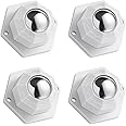 HASTHIP® 4pcs Caster Wheel 20mm Self Adhesive Caster Wheel 360° Swivel Wheels for Furniture, Small Appliance, DIY Modification Moving Table Heavy Duty Caster Wheels 200Kg Loading Capacity