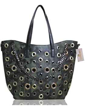 FERETI Camouflage Schultertasche Tarn Militärstil Handtasche Militär Grune Tasche Damen Militärgrün Bag …