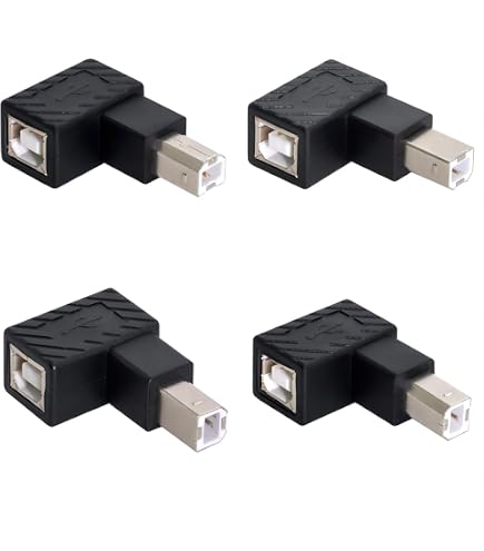 YACSEJAO Gewundenes Mini-USB-Kabel – 90° Winkel, Dehnbar Bis 1,2 M, Für Kamera, Drucker & Mehr
