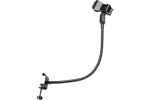 PATIKIL 47 cm svanhals skrivbordsmikrofonstativ, flexibelt arm-skrivbordsmikrofonstativ med klämma, 3/8 tum till 5/8 tum mikr