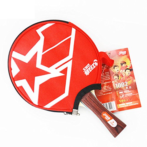 DHS 1-Star Table Tennis Racket Ping Pong Paddle 1002 (Long-handle) Double Pimples-in Bats Shake-hands Grip
