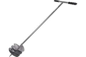 KADAX Tarière manuelle en forme de T pour planter des arbres, foret de jardinage pour poteaux de clôture, foret de plantation avec poignée (Ø 200 mm)