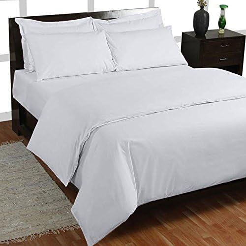 Tula Linen 1200 Thread Count 6PCs Sheet Set (White Solid, Emperor(7'x6'6''), Pocket Size 30cm) 100% Egyptian Cotton Premium Quality