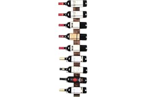 J JACKCUBE DESIGN Wall Mount Wine Rack Organizer for 9 Bottles, Elegant and Simple Rustic Wood Wine Storage Display Holder for Kitchen and Home Décor- MK699A