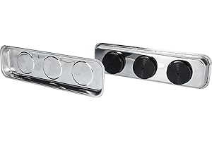 BRILLIANT TOOLS BT691155 Vassoio magnetico/vaschetta in acciaio inox 65 x 226 mm, 2 pz [Powered by KS TOOLS]